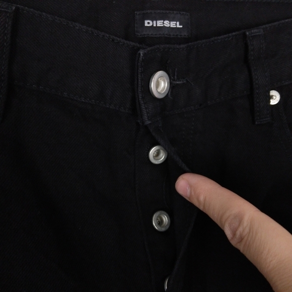 Diesel Black Distressed Ankle Jeans - Picture 6 of 11
